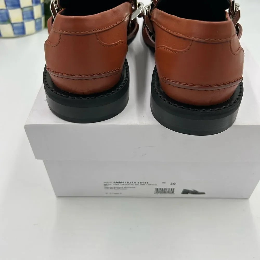 Men’s JW Anderson, gourmet chain leather loafers size 39 made in Italy